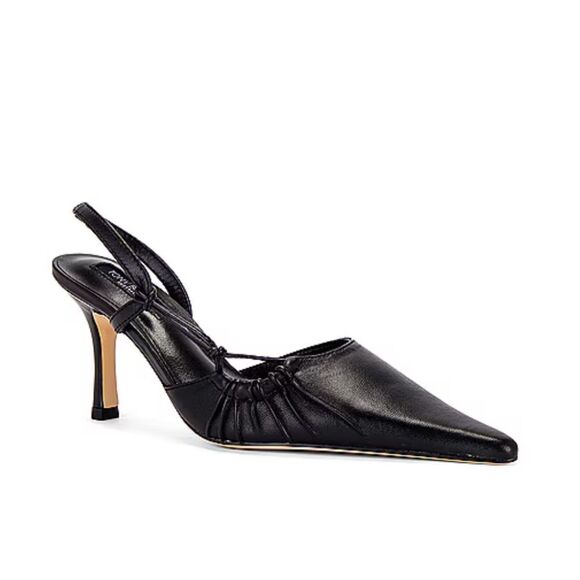 Tony Bianco Sakai black Nappa slingback high heels shoes cream Revolve 6.5 - Picture 1 of 13